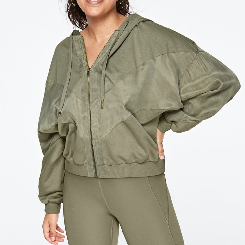 4. PINK Victoria's Secret Olive Green Hoodie π£ - Picture 2 of 8